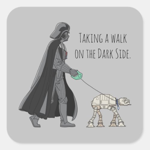 Darth Vader Walking Pet AT_AT Square Sticker