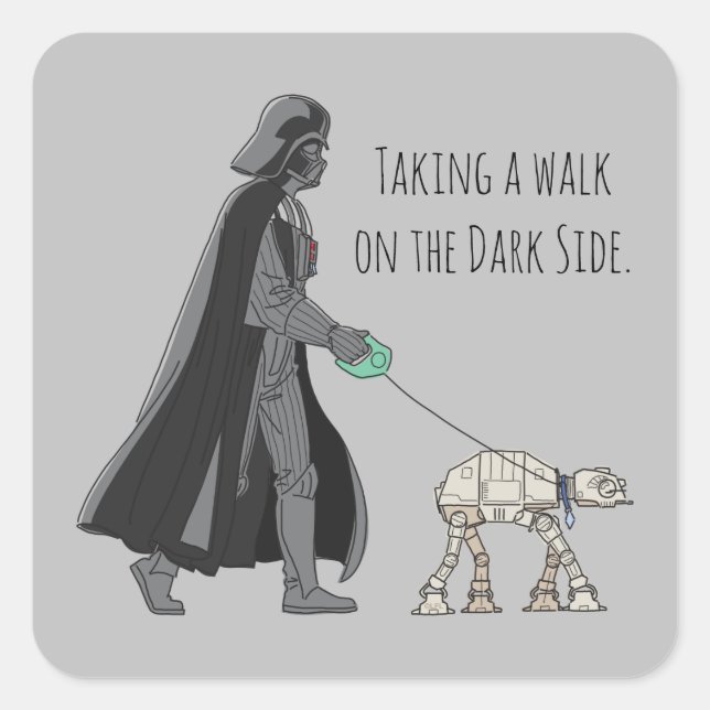 Darth Vader Walking Pet AT-AT Square Sticker (Front)