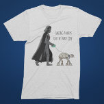 Darth Vader Walking Pet AT-AT T-Shirt<br><div class="desc">Star Wars: Classic Humor | Check out this funny cartoon illustration of Darth Vader out on a walk with his little pet AT-AT on a leash!</div>