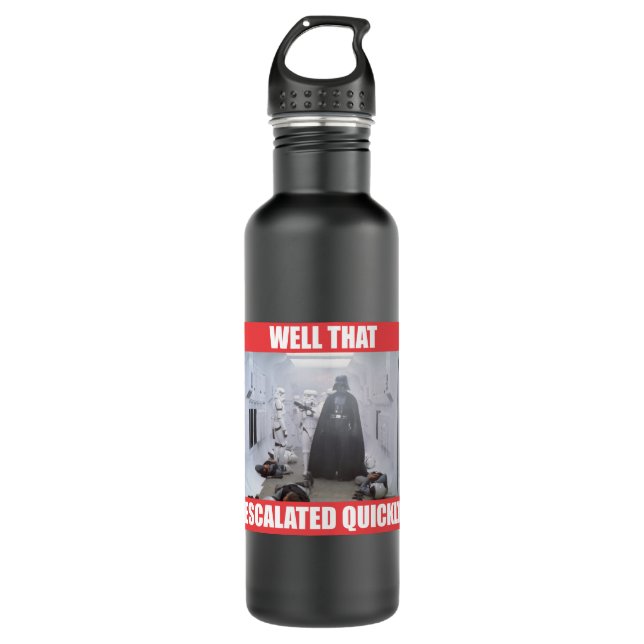 Darth Vader - Well That Escalated Quickly Stainless Steel Water Bottle (Front)
