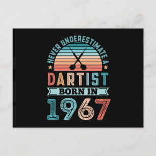 Dartist born 1967 Darts 60th Birthday Retro Gift Postcard