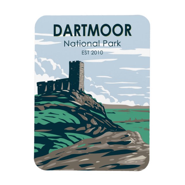 Dartmoor National Park Castle Ruins England Magnet (Vertical)