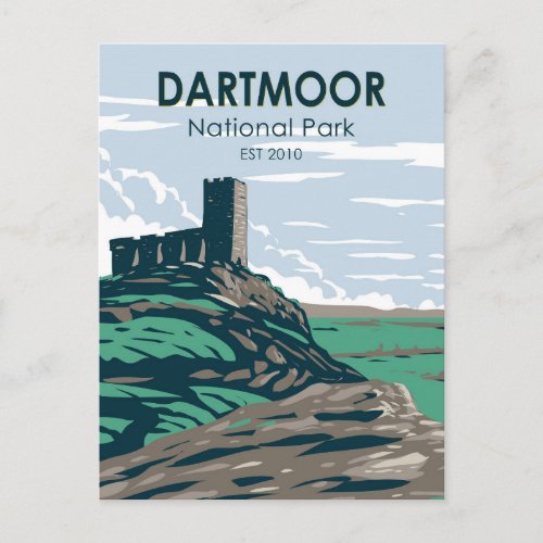 Dartmoor National Park Castle Ruins England Postcard
