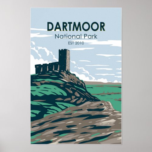 Dartmoor National Park Castle Ruins England Poster