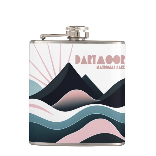 Dartmoor National Park Colored Hills Flask (Front)
