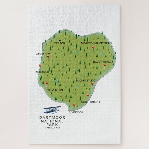 Dartmoor national park England Map Jigsaw Puzzle