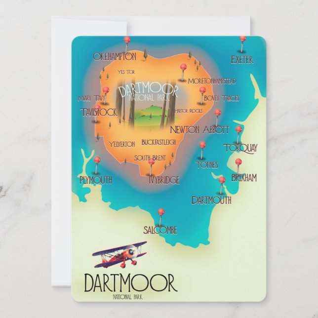Dartmoor National Park Map Travel poster (Front)
