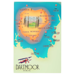 Dartmoor National Park Map Travel poster