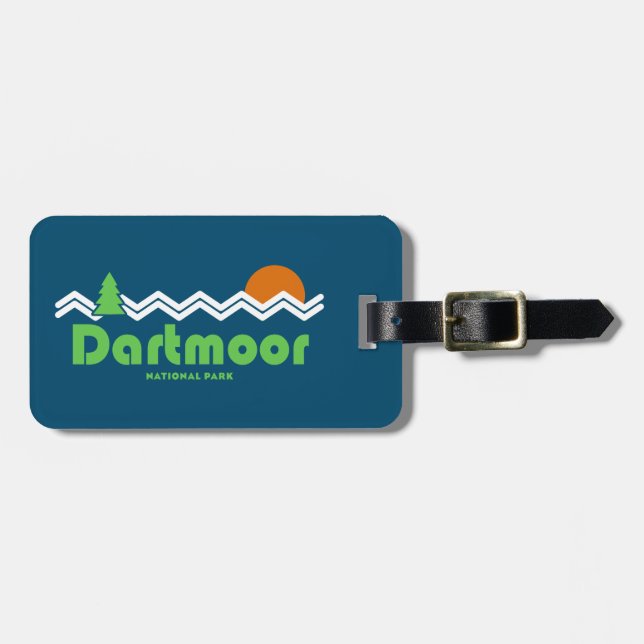 Dartmoor National Park Retro Luggage Tag (Front Horizontal)