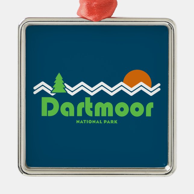 Dartmoor National Park Retro Metal Ornament (Front)