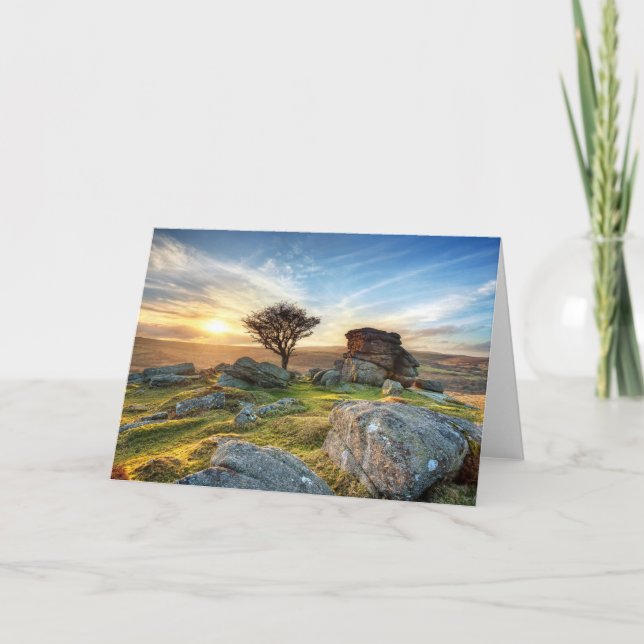 Dartmoor Sunset Holiday Card (Front)
