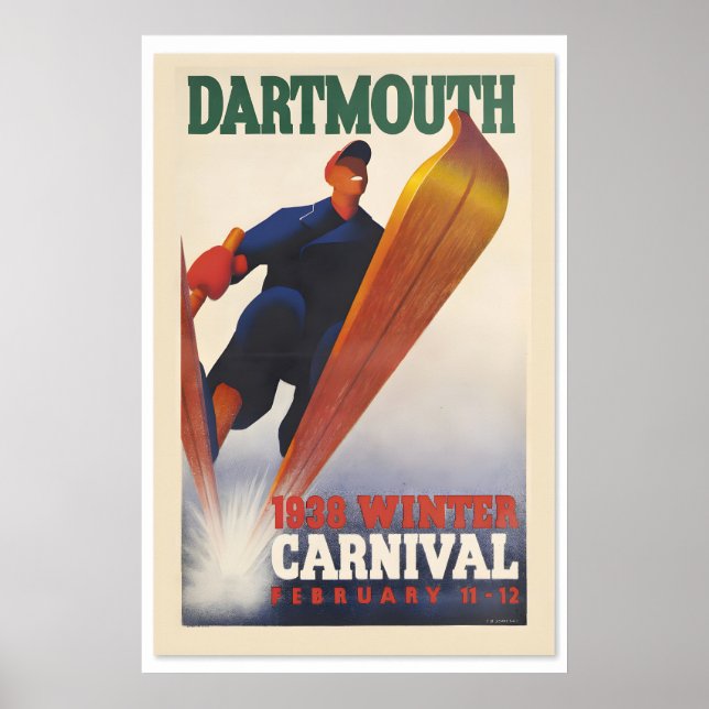Dartmouth938 Winter Carnival Classic Vintage Style Poster (Front)