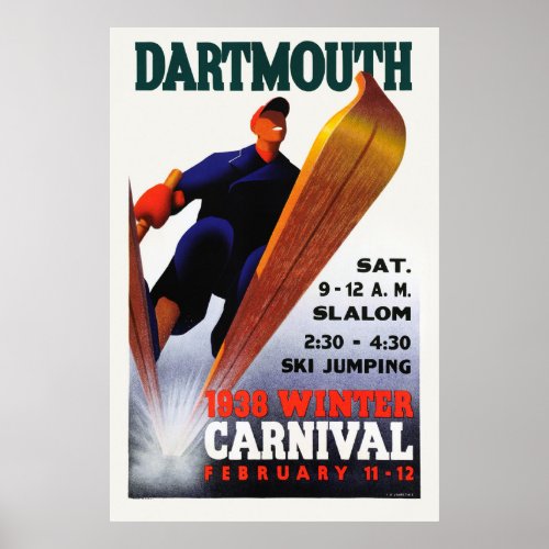 Dartmouth Winter Carnival 1938 Vintage Poster