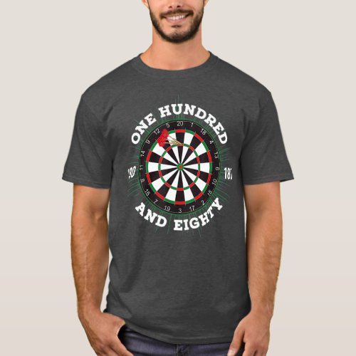 Darts 180 Dartboard Bullseye Arrow Scoring T_Shirt