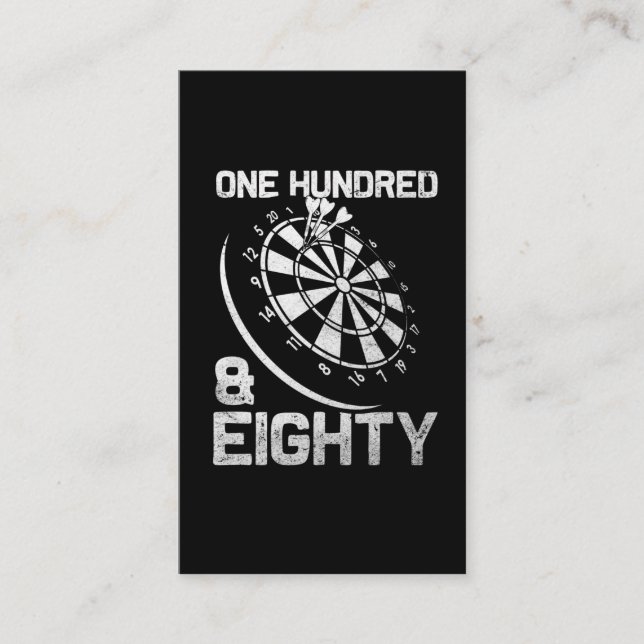 Darts 180 Triple 20 Dartboard One hundred and eigh Business Card (Front)