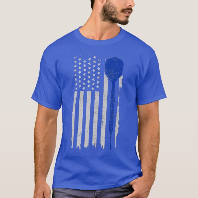 Darts American Flag Patriotic Darts Player 4th T-Shirt (Front)
