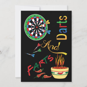 Darts and Farts New Dad Baby Shower Invitation