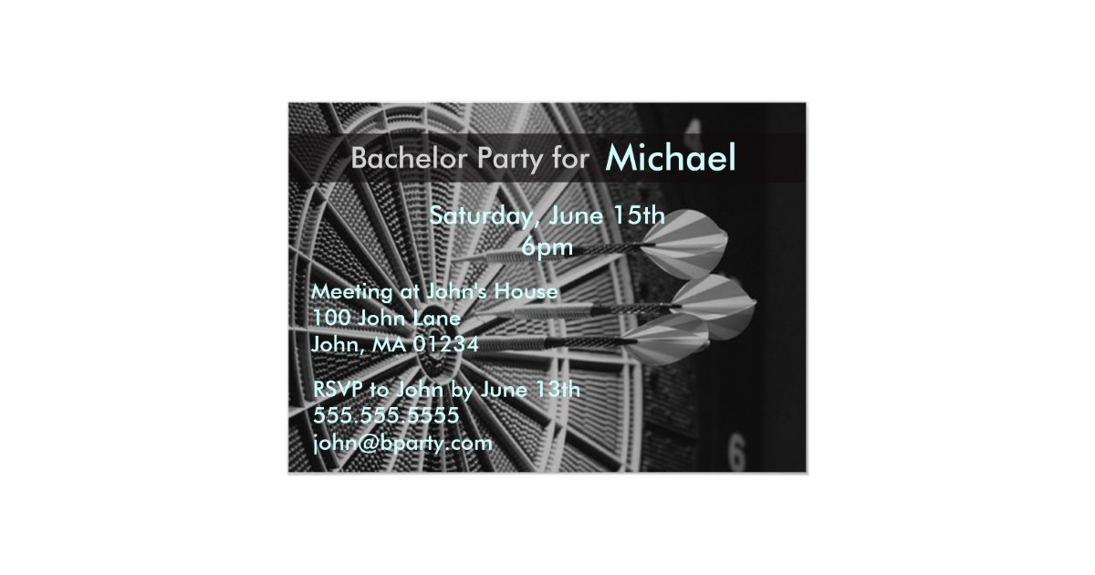 Darts Bachelor Party Invitation Cards Zazzle Com