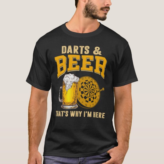 Darts Beer Funny T-Shirt for Dart Player (Front)