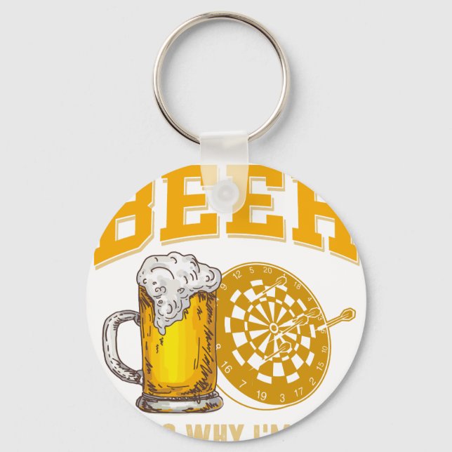 Darts Beer Funny T-Shirt for Dart Player Keychain (Front)