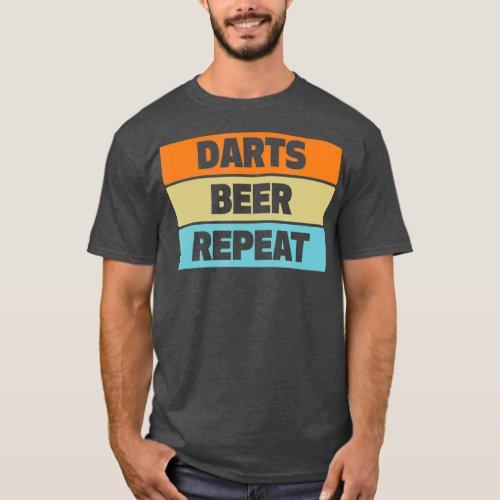Darts Beer Repeat Funny Dartboard League T_Shirt