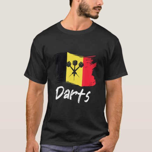 Darts Belgian Flag Dart Throwing Belgium Country D T_Shirt