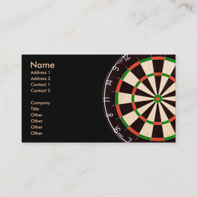 Darts Board Business Cards (pack) (Front)
