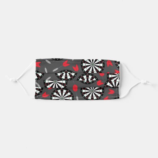 Darts Board Cute Sports Bar Game Print Adult Cloth Face Mask (Front, Folded)