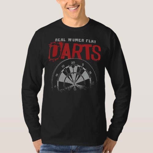 Darts Board Girl Vintage Real Women Play Darts T_Shirt