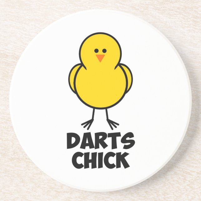 Darts Chick Sandstone Coaster (Front)
