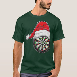 Darts Christmas Santa Hat Funny Gift Dart Game T-Shirt
