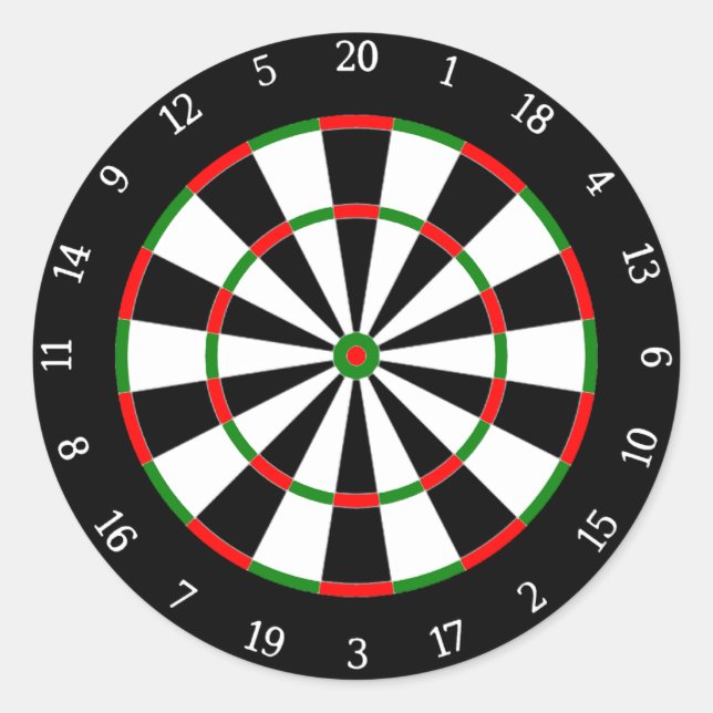 Darts Classic Round Sticker (Front)