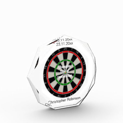 Darts Competition Dartboard Personalised Acrylic Award