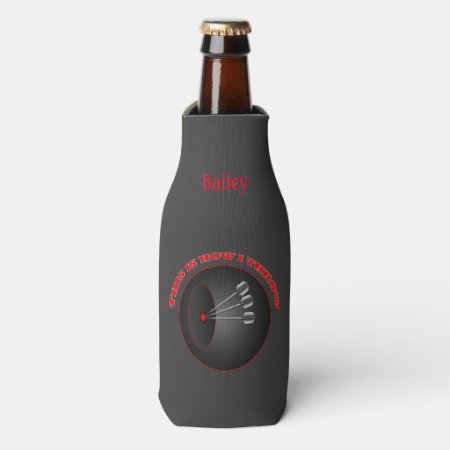 Darts Dart Player How I Throw Personalized Bottle Cooler