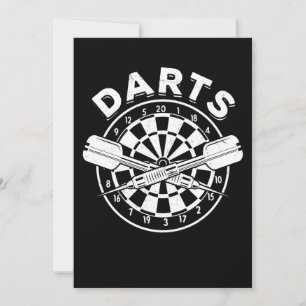 Darts Dartboard Men Dart Player 180 Retro Invitation