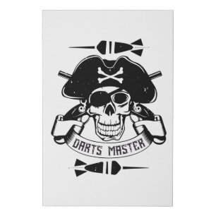 Darts - Darts Master Skull Faux Canvas Print