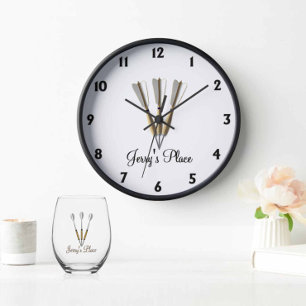Darts Design Black Numbers Clock