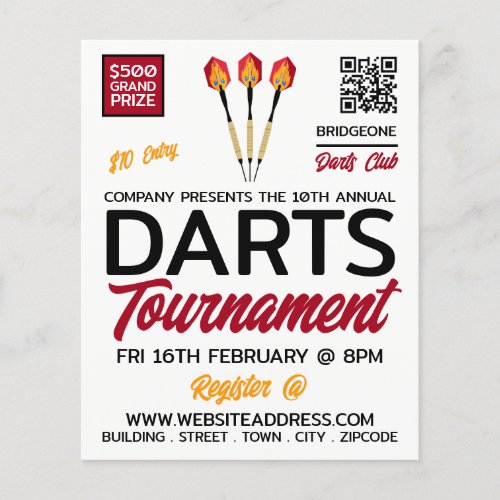 Darts Design Darts Tournament Advertising Flyer