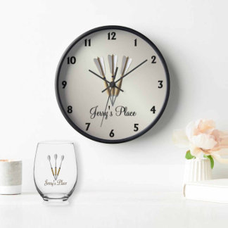 Darts Design Texted Clock