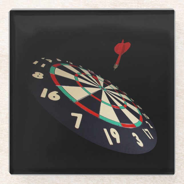 Darts Destination Bullseye, Glass Coaster (Front)