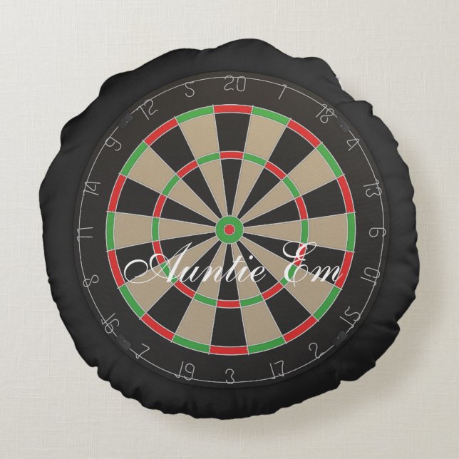 Darts Fans 🎯😍 Dartboard Round Pillow (Back)