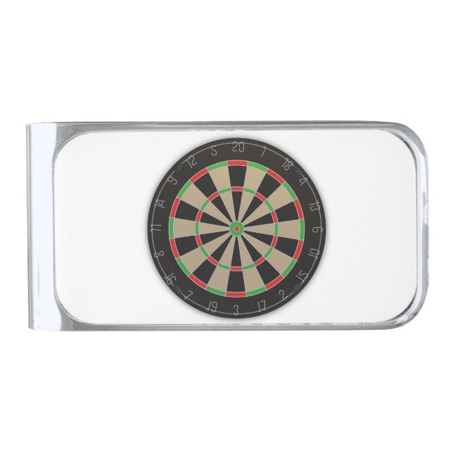 Darts Fans 🎯😍 Dartboard Silver Finish Money Clip (Front)