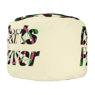 Darts Fever Ripped Dartboard Design Pouf