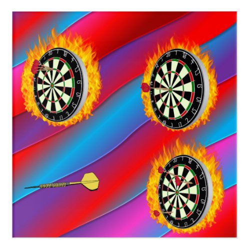 Darts Fire Ring red blue Acrylic Print