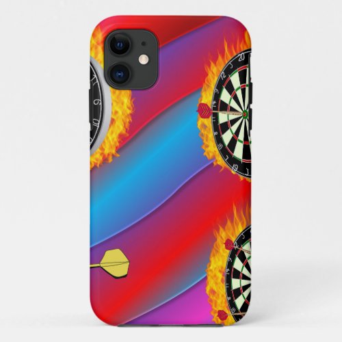 Darts Fire Ring red blue iPhone 11 Case