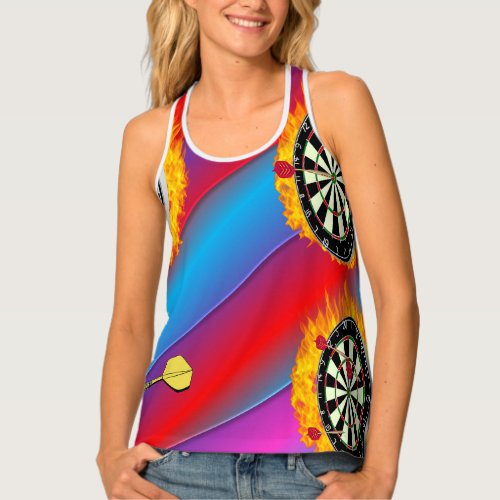 Darts Fire Ring red blue Tank Top