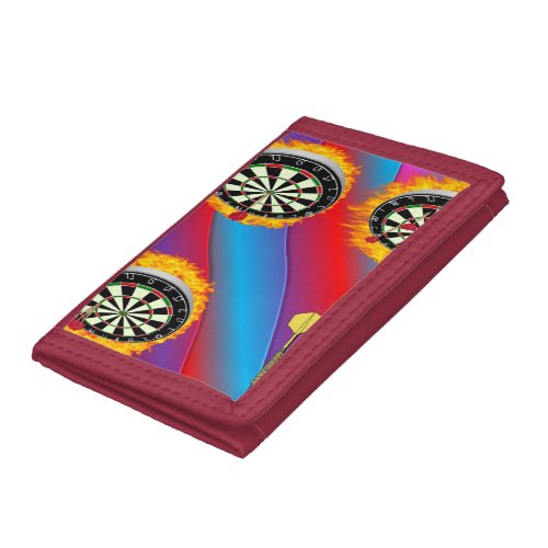 Darts Fire Ring red blue Trifold Wallet