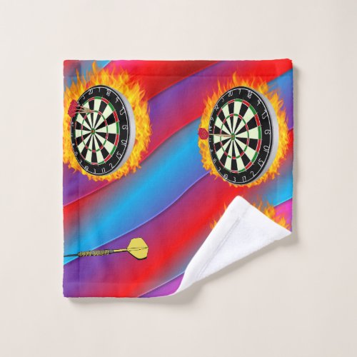 Darts Fire Ring red blue Wash Cloth