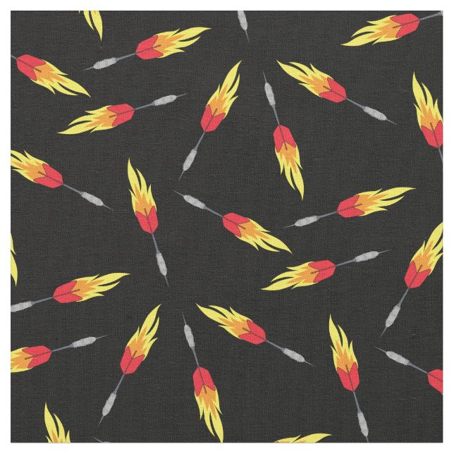 Darts Flaming Fly Game Sports Fabric (Close Up)