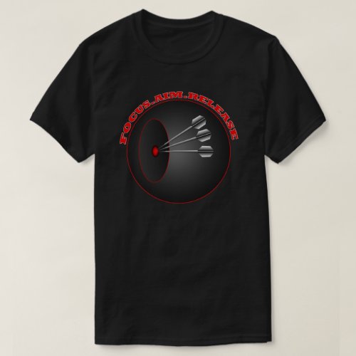 Darts Focus Aim Release Mens Basic Black T_shirt